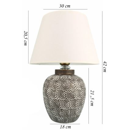 Lampe de bureau RAMZES 1xE27/40W/230V blanche/grise