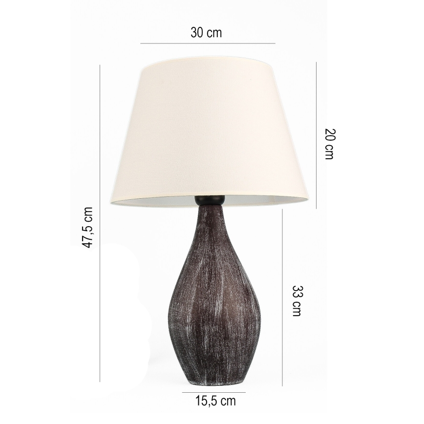 Lampe de bureau RAMZES 1xE27/40W/230V blanche/marron