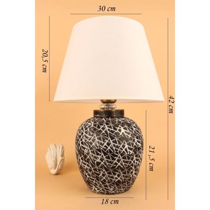 Lampe de bureau RAMZES 1xE27/40W/230V blanche/noire