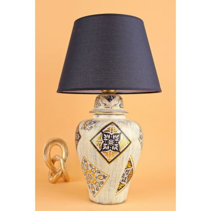 Lampe de bureau RAMZES 1xE27/40W/230V bleu/beige