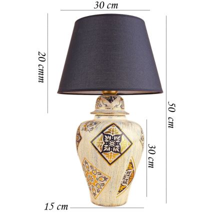 Lampe de bureau RAMZES 1xE27/40W/230V bleu/beige