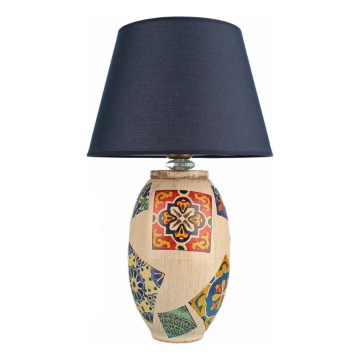 Lampe de bureau RAMZES 1xE27/40W/230V bleu/beige