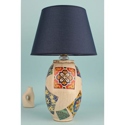 Lampe de bureau RAMZES 1xE27/40W/230V bleu/beige