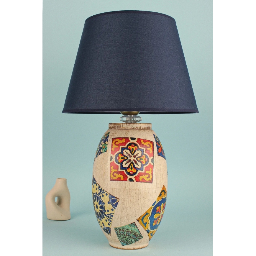 Lampe de bureau RAMZES 1xE27/40W/230V bleu/beige