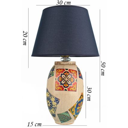 Lampe de bureau RAMZES 1xE27/40W/230V bleu/beige