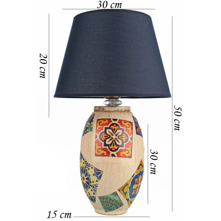 Lampe de bureau RAMZES 1xE27/40W/230V bleu/beige