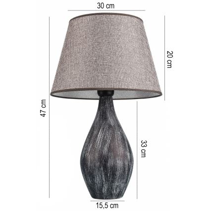 Lampe de bureau RAMZES 1xE27/40W/230V grise
