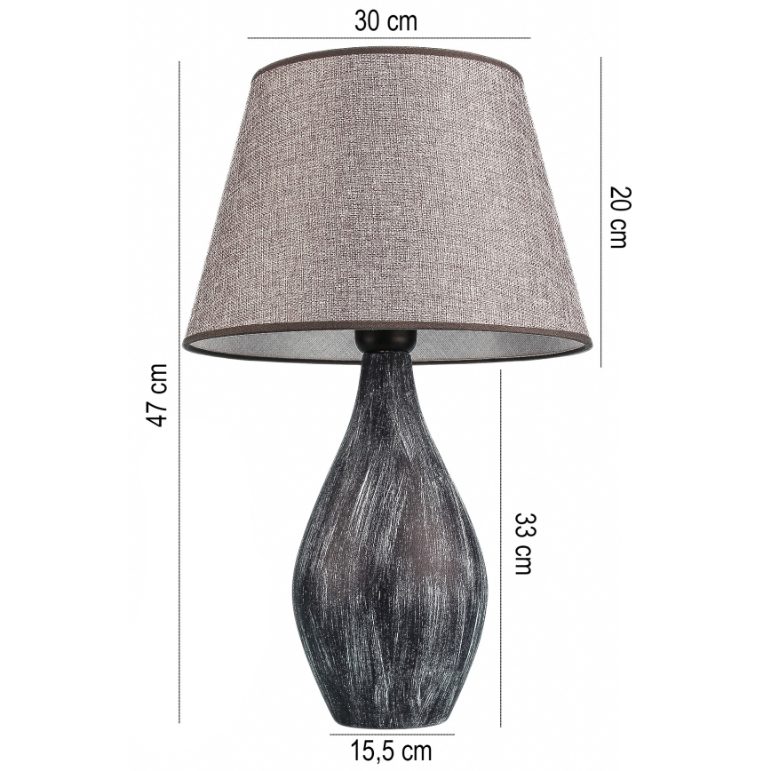 Lampe de bureau RAMZES 1xE27/40W/230V grise