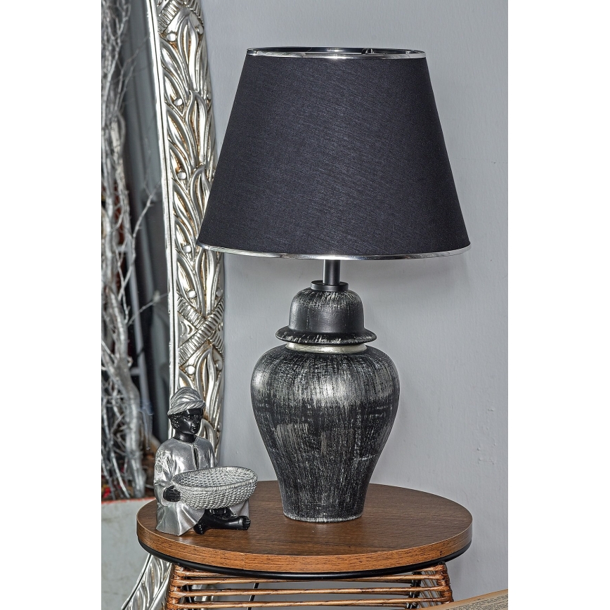 Lampe de bureau RAMZES 1xE27/40W/230V noire/argent