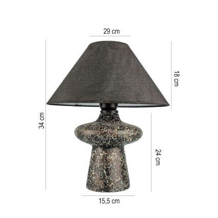 Lampe de bureau RAMZES 1xE27/40W/230V noire