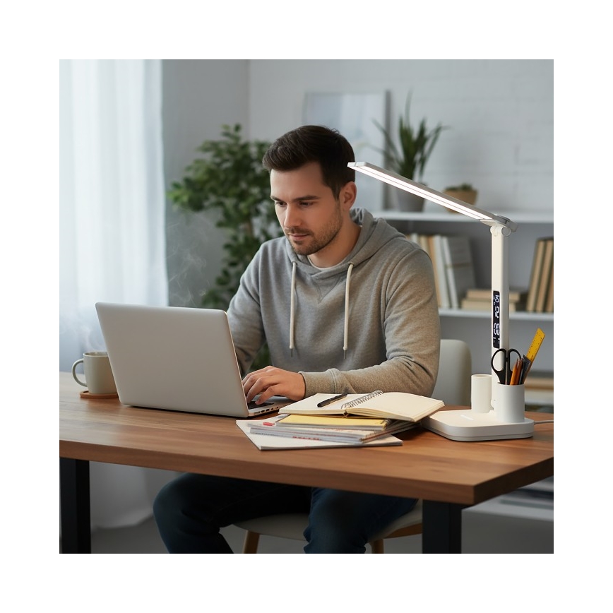 Lampe de bureau LED rechargeable et réglable en intensité NOBLITE P LED/5W/5V 3000/4000/6000K 2200 mAh blanche
