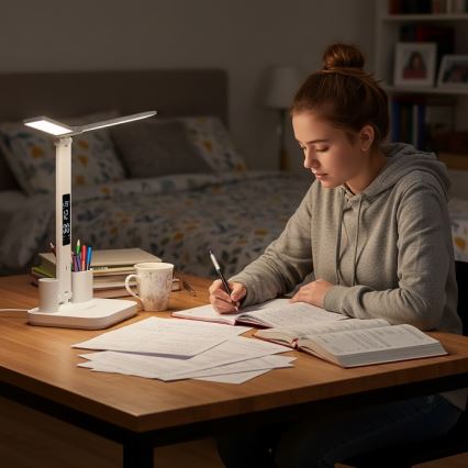 Lampe de bureau LED rechargeable et réglable en intensité NOBLITE P LED/5W/5V 3000/4000/6000K 2200 mAh blanche