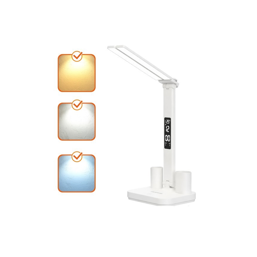 Lampe de bureau LED rechargeable et réglable en intensité NOBLITE P LED/5W/5V 3000/4000/6000K 2200 mAh blanche