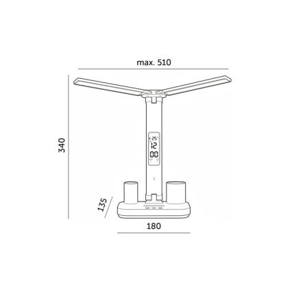 Lampe de bureau LED rechargeable et réglable en intensité NOBLITE P LED/5W/5V 3000/4000/6000K 2200 mAh blanche