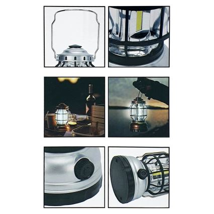 Lampe de camping portable LED à intensité variable 3xLED/3W/3xAA IPX4 doré
