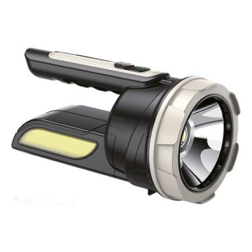 Lampe de poche LED rechargeable 2×LED — 3 W / 5 V, 210 lm, 1200 mAh, noire
