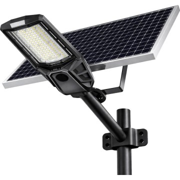 Lampe de rue LED dimmable avec capteur et panneau solaire KOBRA LED/400W/3,2V 24000 mAh IP65 anthracite + télécommande