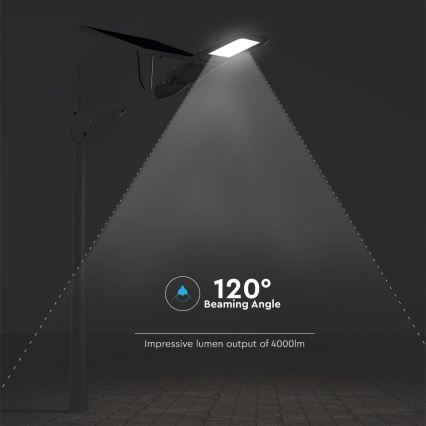 Lampe de rue solaire à intensité variable SAMSUNG CHIP LED/50W/6,4V 6000K IP65 + télécommande