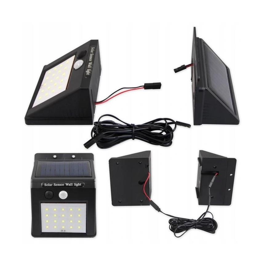Lampe de rue solaire avec détecteur et panneau externe LED/0,55W/3,7V IP65