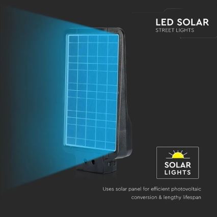 Lampe de rue solaire LED avec capteur LED/15W/7,4V 4000K IP65 10800 mAh