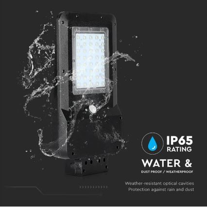 Lampe de rue solaire LED avec capteur LED/15W/7,4V 4000K IP65 10800 mAh