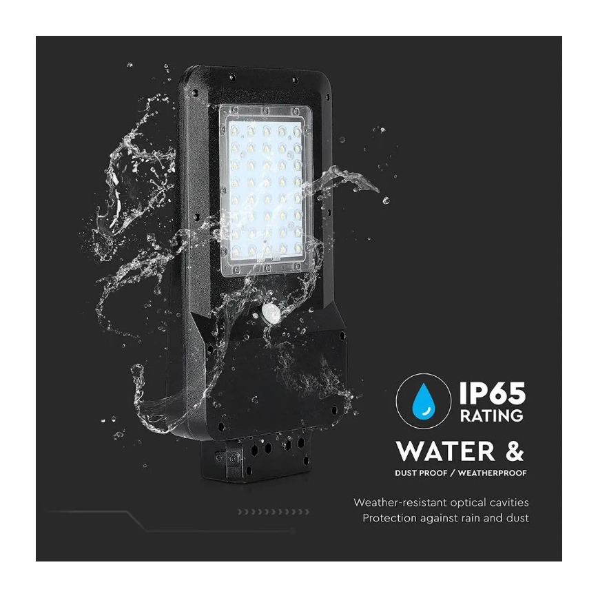 Lampe de rue solaire LED avec capteur LED/15W/7,4V 4000K IP65 10800 mAh