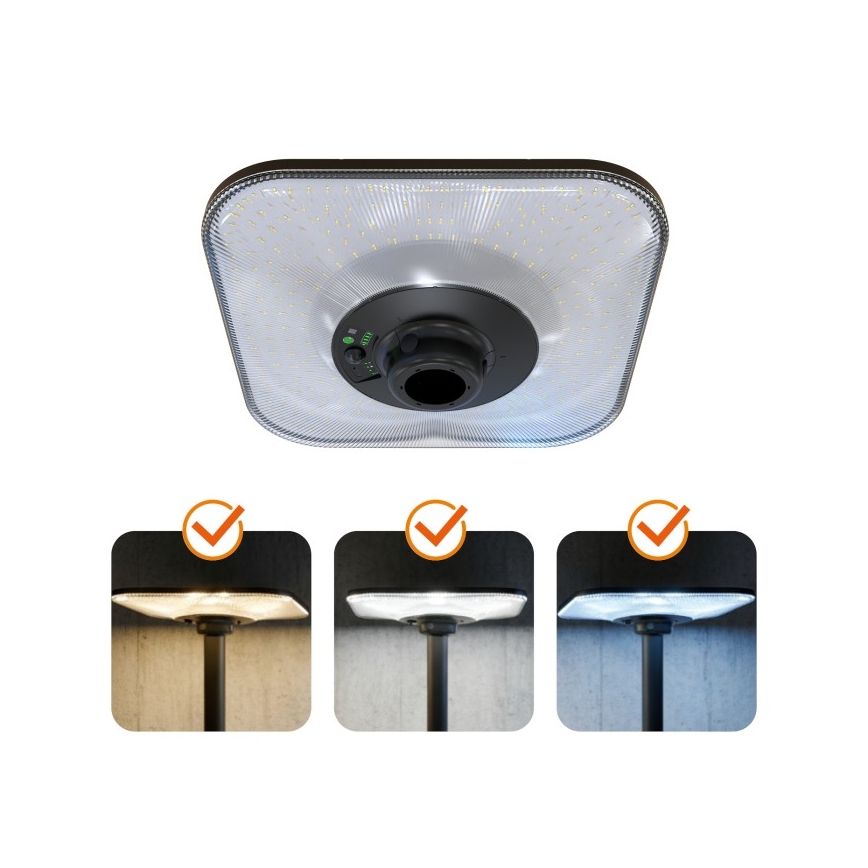 Lampadaire solaire LED avec détecteur SOLSUMI LED/25W/3,2V 3000/4000/6500K IP54 24000 mAh + télécommande