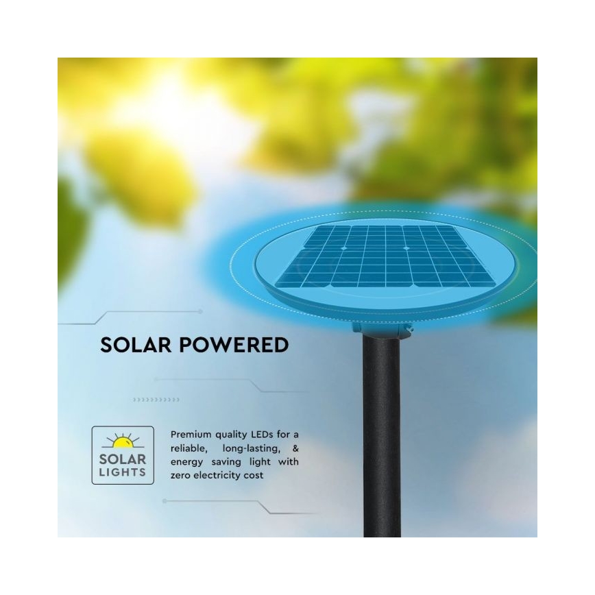 Lampe de rue solaire LED avec détecteur LED/10W/3,2V IP65 4000K + télécommande