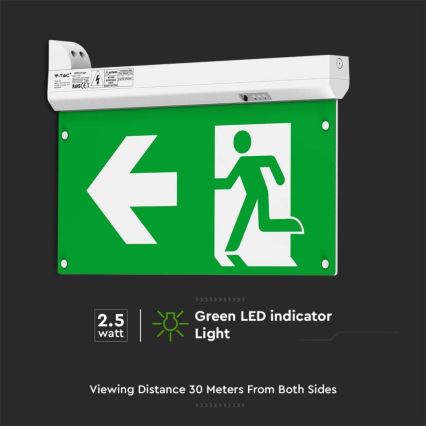 Lampe de secours LED EMERGENCY EXIT LED/2,5W/230V 4en1 6000K