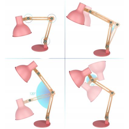 Lampe de table 1 x E27, 40 W, 230 V — rose