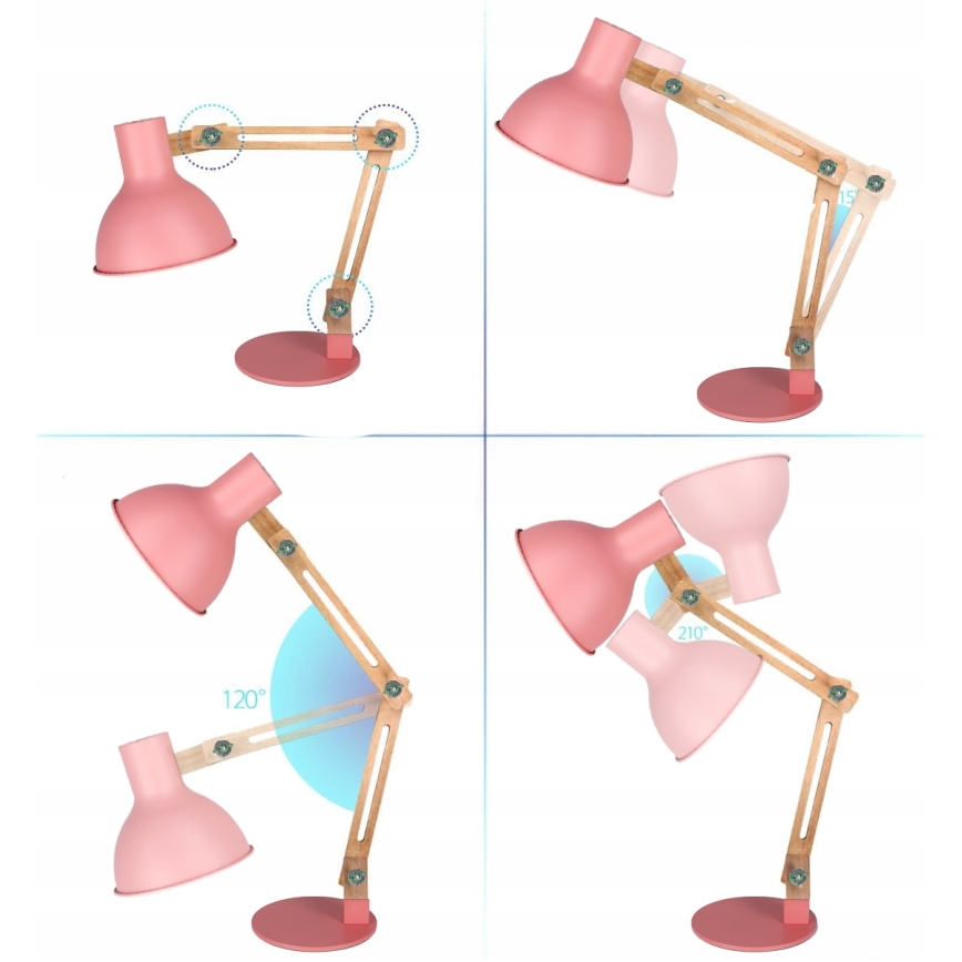 Lampe de table 1 x E27, 40 W, 230 V — rose