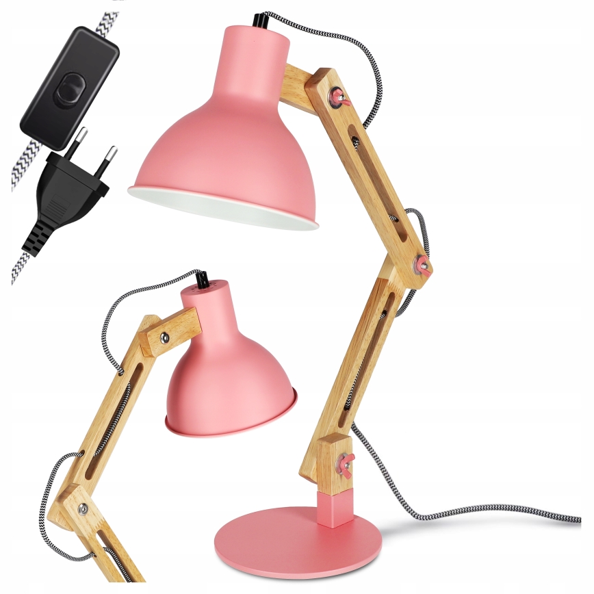 Lampe de table 1 x E27, 40 W, 230 V — rose