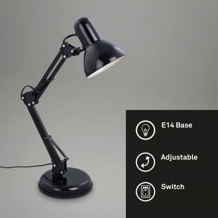 Lampe de table 1xE14/25W/230V noire