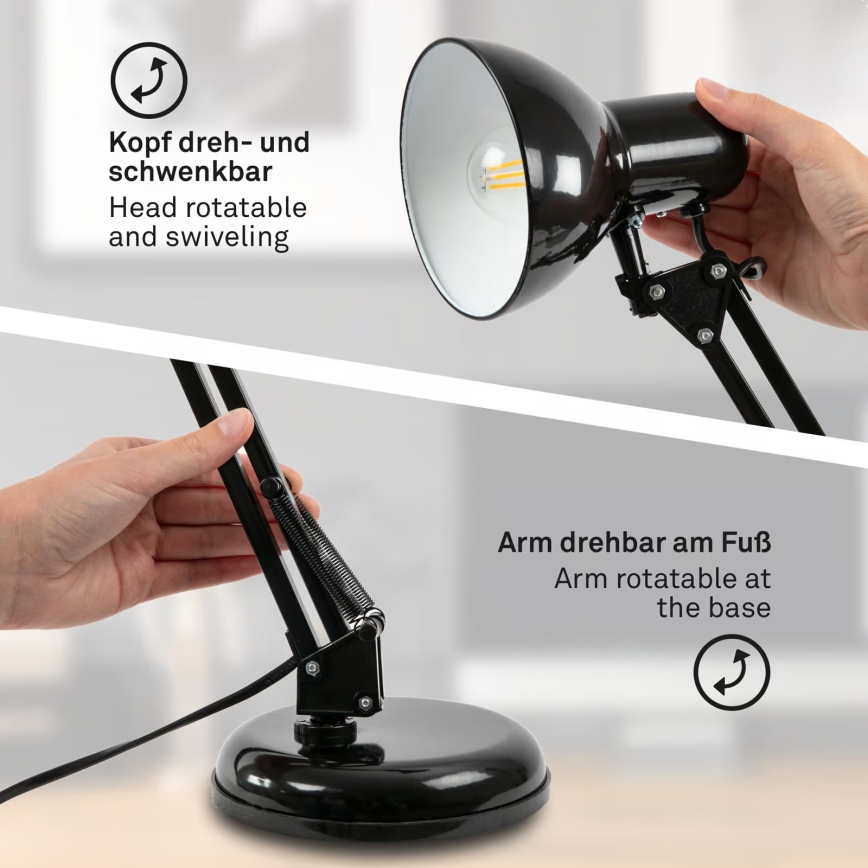 Lampe de table 1xE14/25W/230V noire