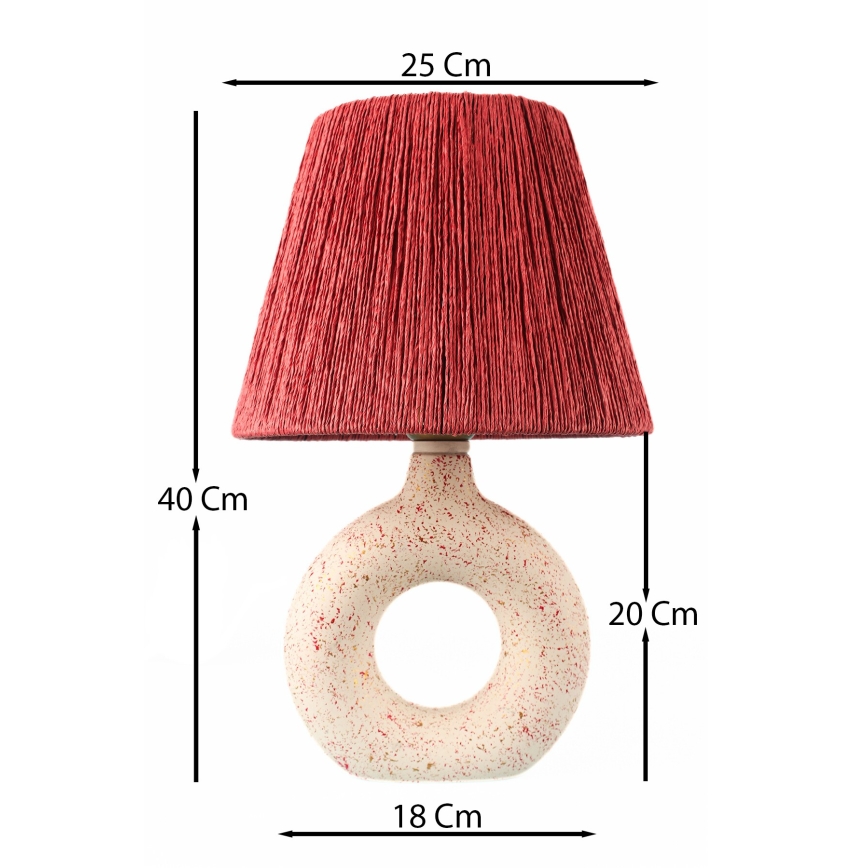 Lampe de table 1xE27/40W/230V blanc/rouge