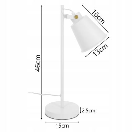Lampe de table 1xE27/40W/230V blanche