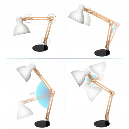 Lampe de table 1xE27/40W/230V blanche/noire