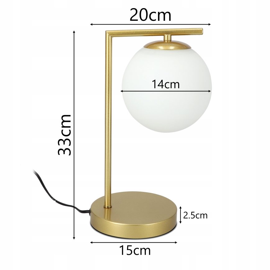 Lampe de table 1xE27/40W/230V dorée/blanche