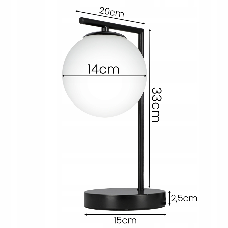 Lampe de table 1xE27/40W/230V noire/blanche