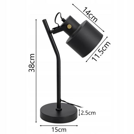 Lampe de table 1xE27/40W/230V noire