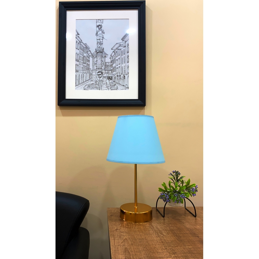 Lampe de table 1xE27/60W/230V bleu/cuivre