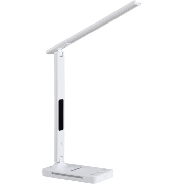 Lampe de table à intensité variable avec charge sans fil QI, écran et Port USB LED/7W/230V 3000-6000K blanc