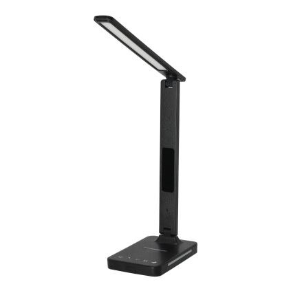 Lampe de table à intensité variable avec charge sans fil QI, écran et Port USB LED/7W/230V 3000-6000K noir