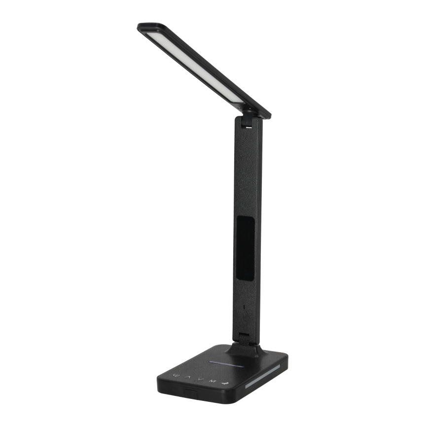 Lampe de table à intensité variable avec charge sans fil QI, écran et Port USB LED/7W/230V 3000-6000K noir