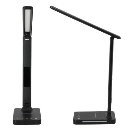 Lampe de table à intensité variable avec charge sans fil QI, écran et Port USB LED/7W/230V 3000-6000K noir