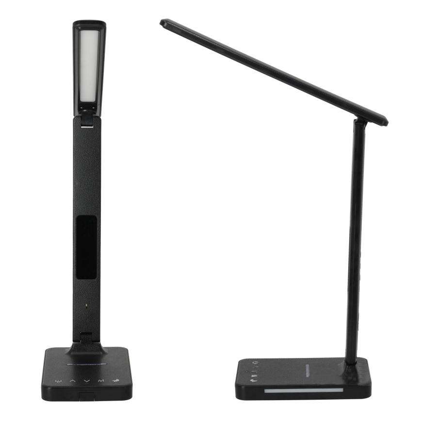 Lampe de table à intensité variable avec charge sans fil QI, écran et Port USB LED/7W/230V 3000-6000K noir