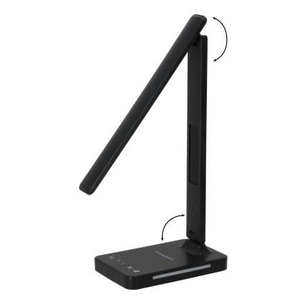 Lampe de table à intensité variable avec charge sans fil QI, écran et Port USB LED/7W/230V 3000-6000K noir