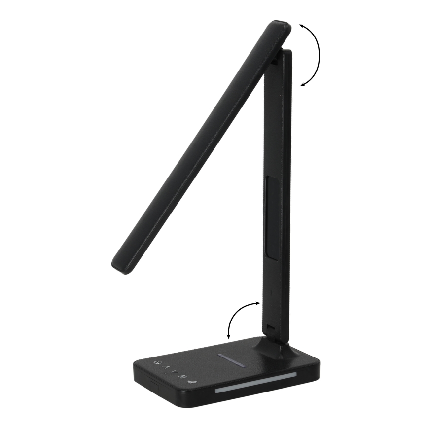 Lampe de table à intensité variable avec charge sans fil QI, écran et Port USB LED/7W/230V 3000-6000K noir