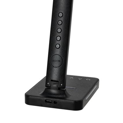 Lampe de table à intensité variable avec charge sans fil QI, écran et Port USB LED/7W/230V 3000-6000K noir
