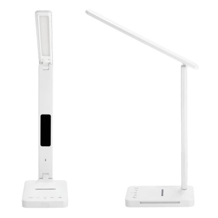 Lampe de table à intensité variable avec charge sans fil QI, écran et Port USB LED/7W/230V 3000-6000K blanc